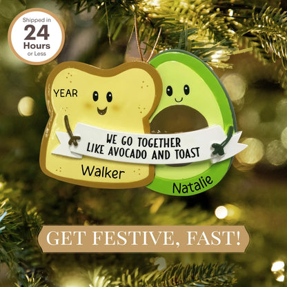 Avocado & Toast Christmas Ornament