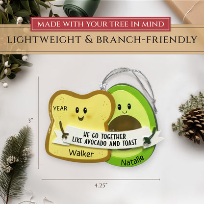 Avocado & Toast Christmas Ornament