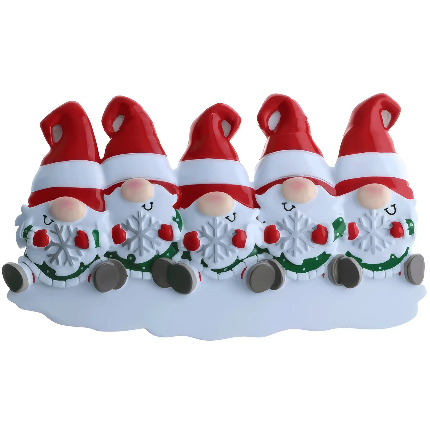 Gnomes Family of 5 Christmas Ornament - Snowflake