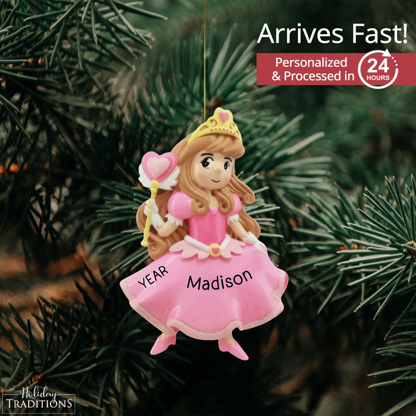 Princess Pink Christmas Ornament