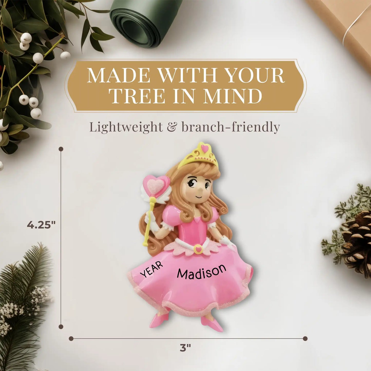 Princess Pink Christmas Ornament