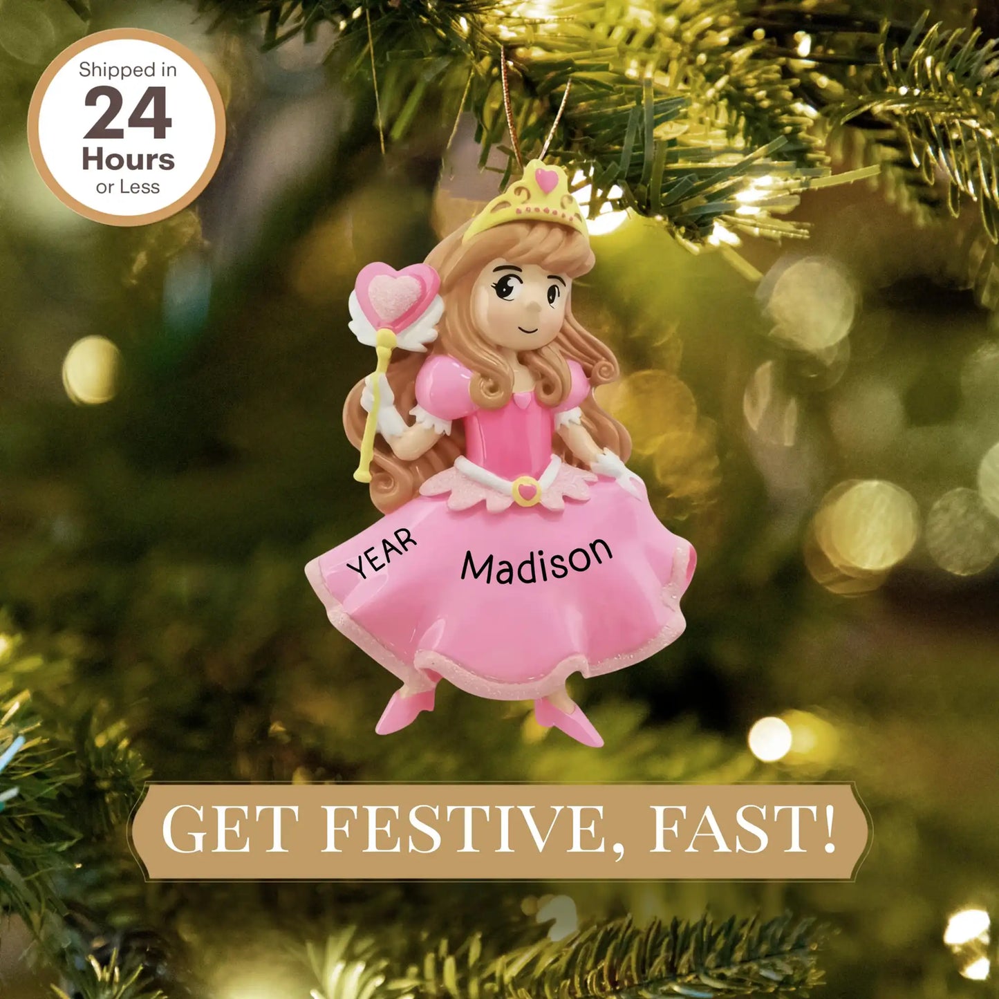 Princess Pink Christmas Ornament