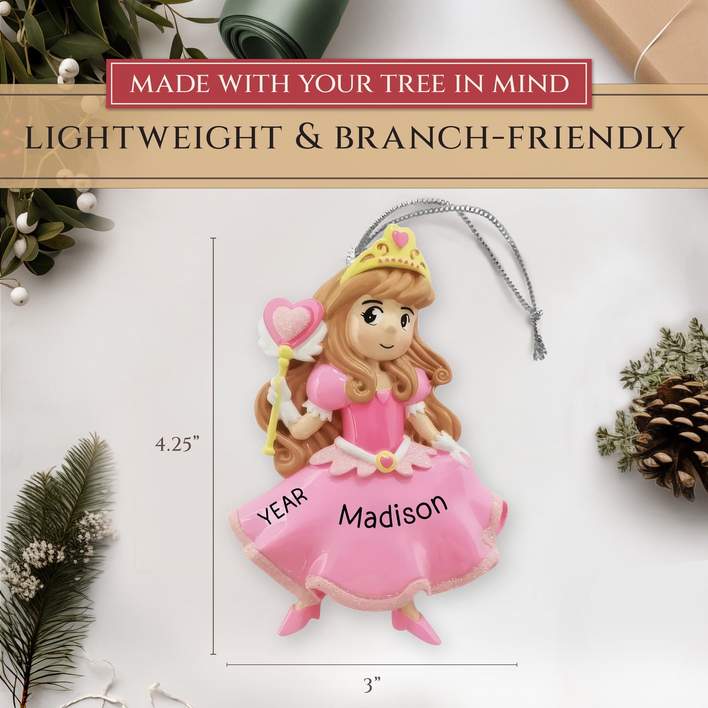 Princess Pink Christmas Ornament