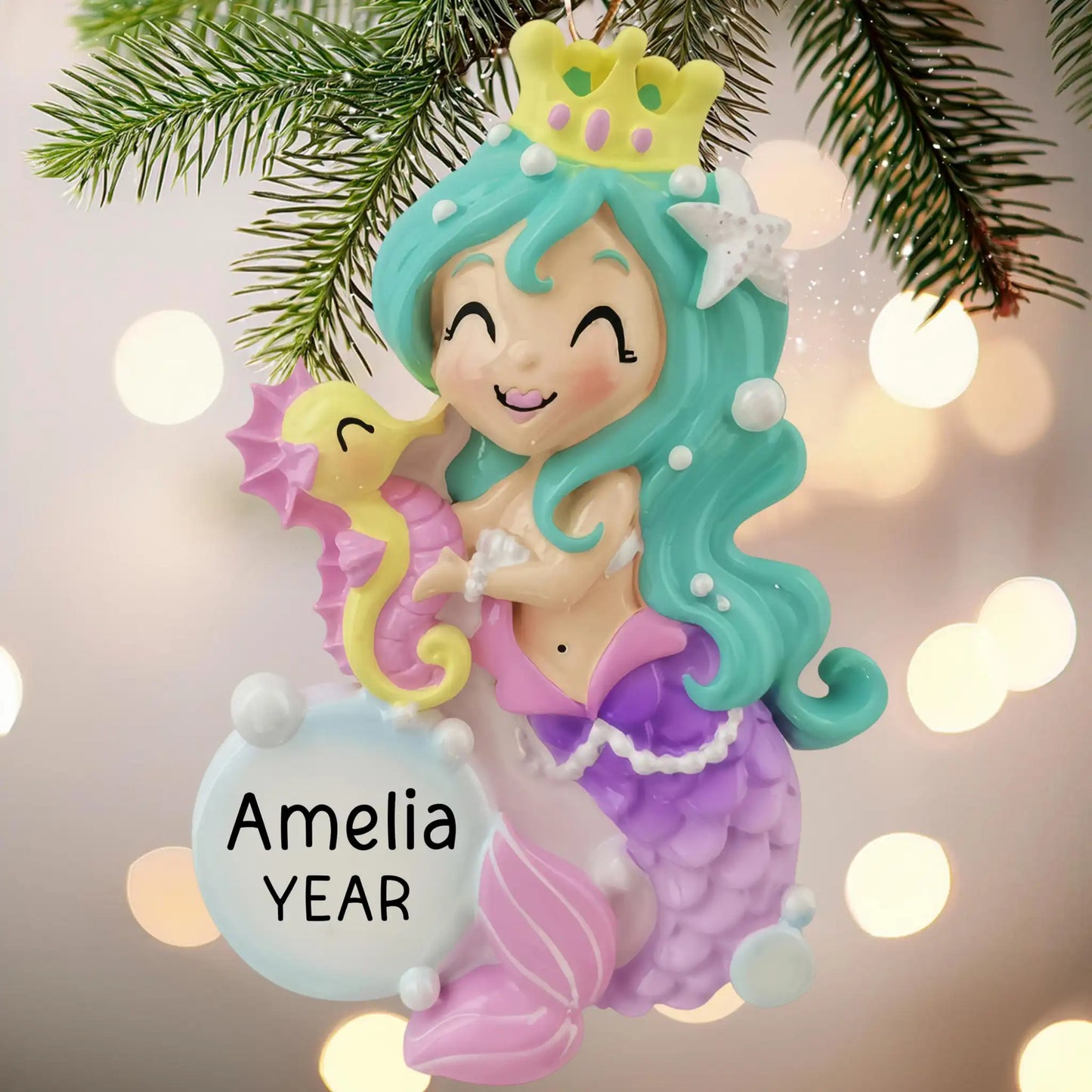 Mermaid Girl Christmas Ornament