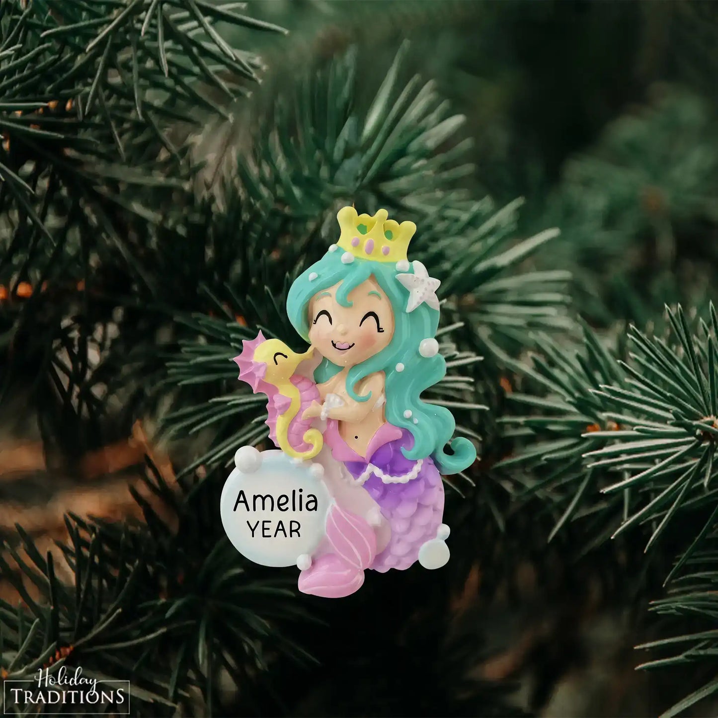 Mermaid Girl Christmas Ornament