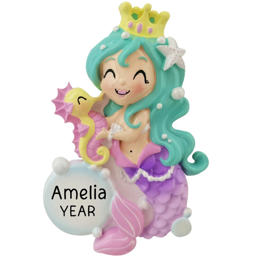 Mermaid Girl Christmas Ornament