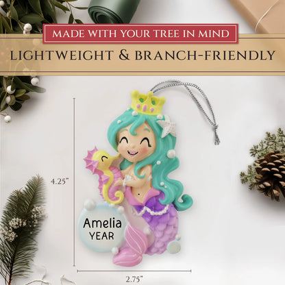 Mermaid Girl Christmas Ornament