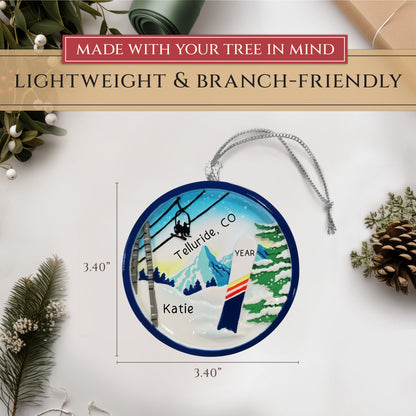 Snowboarding Personalized Ornament - Round