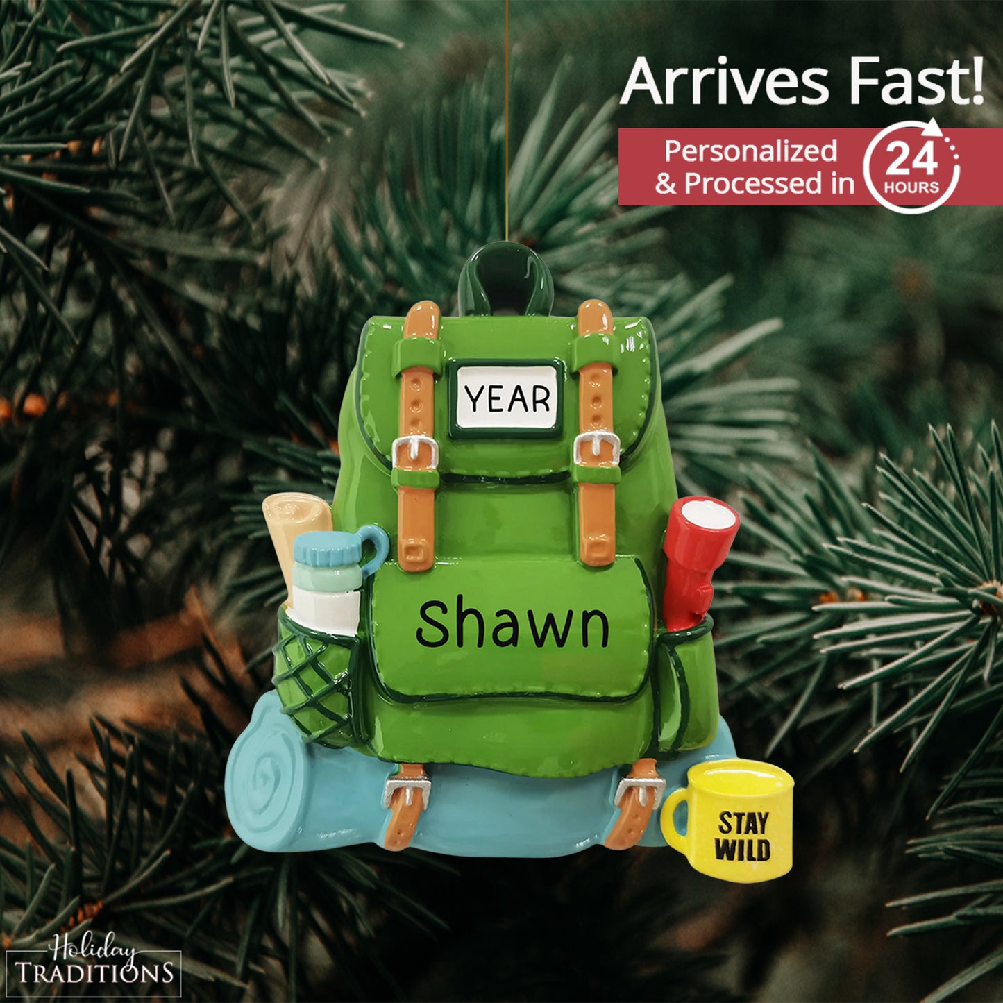 Hiking Backpack Christmas Ornament