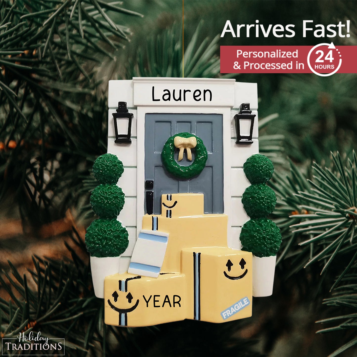 Online Shopping Delivery Christmas Ornament