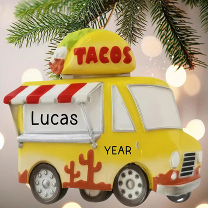 Adorno personalizado de camión de comida de tacos 