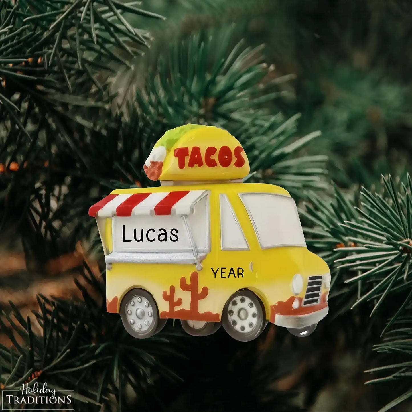Adorno personalizado de camión de comida de tacos 