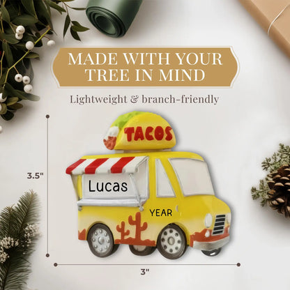 Adorno personalizado de camión de comida de tacos 