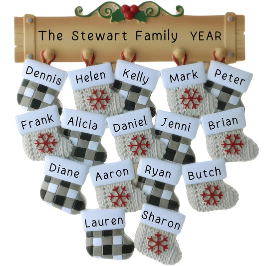 Mantle Family of 16 Christmas Ornament