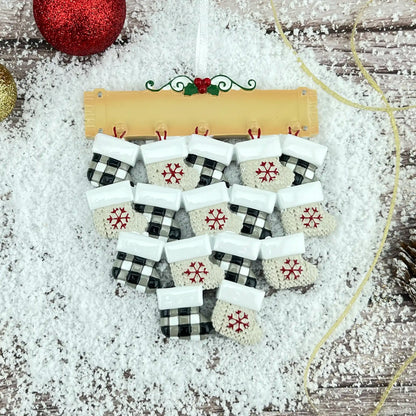 Mantle Family of 16 Christmas Ornament