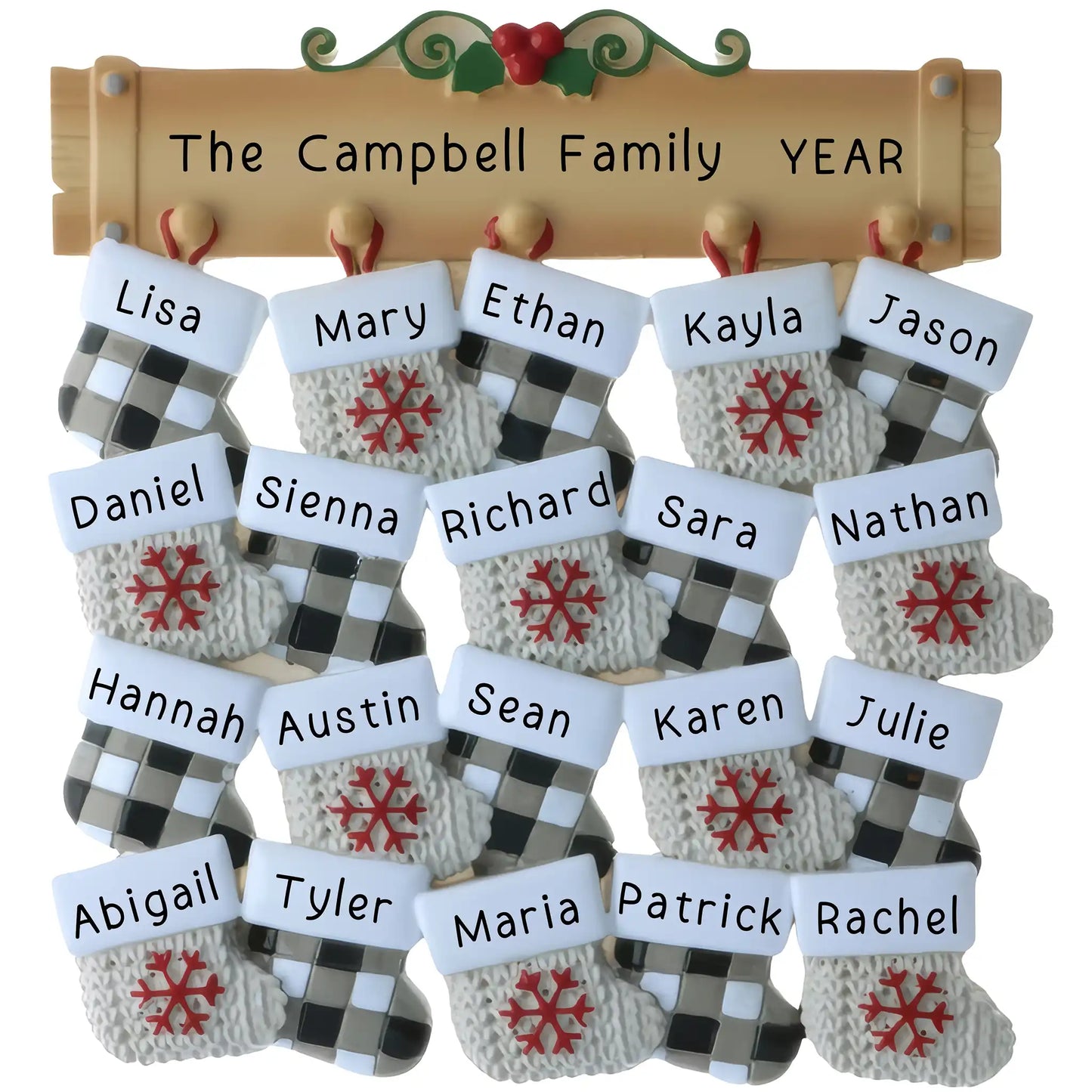 Mantle Family of 20 Christmas Ornament