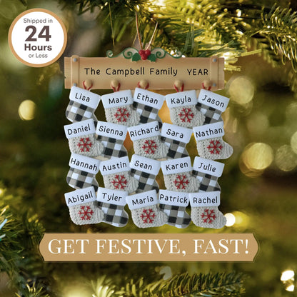 Mantle Family of 20 Christmas Ornament