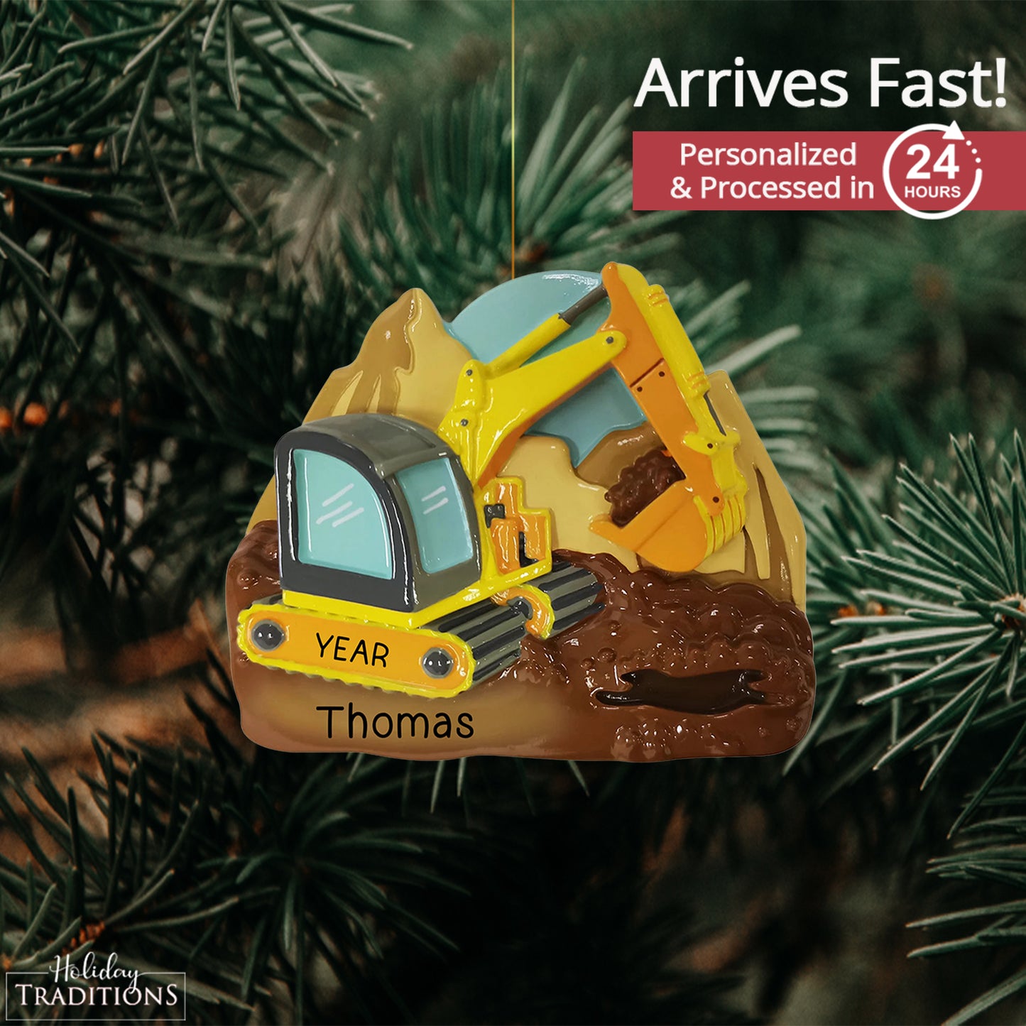 Digger Christmas Ornament