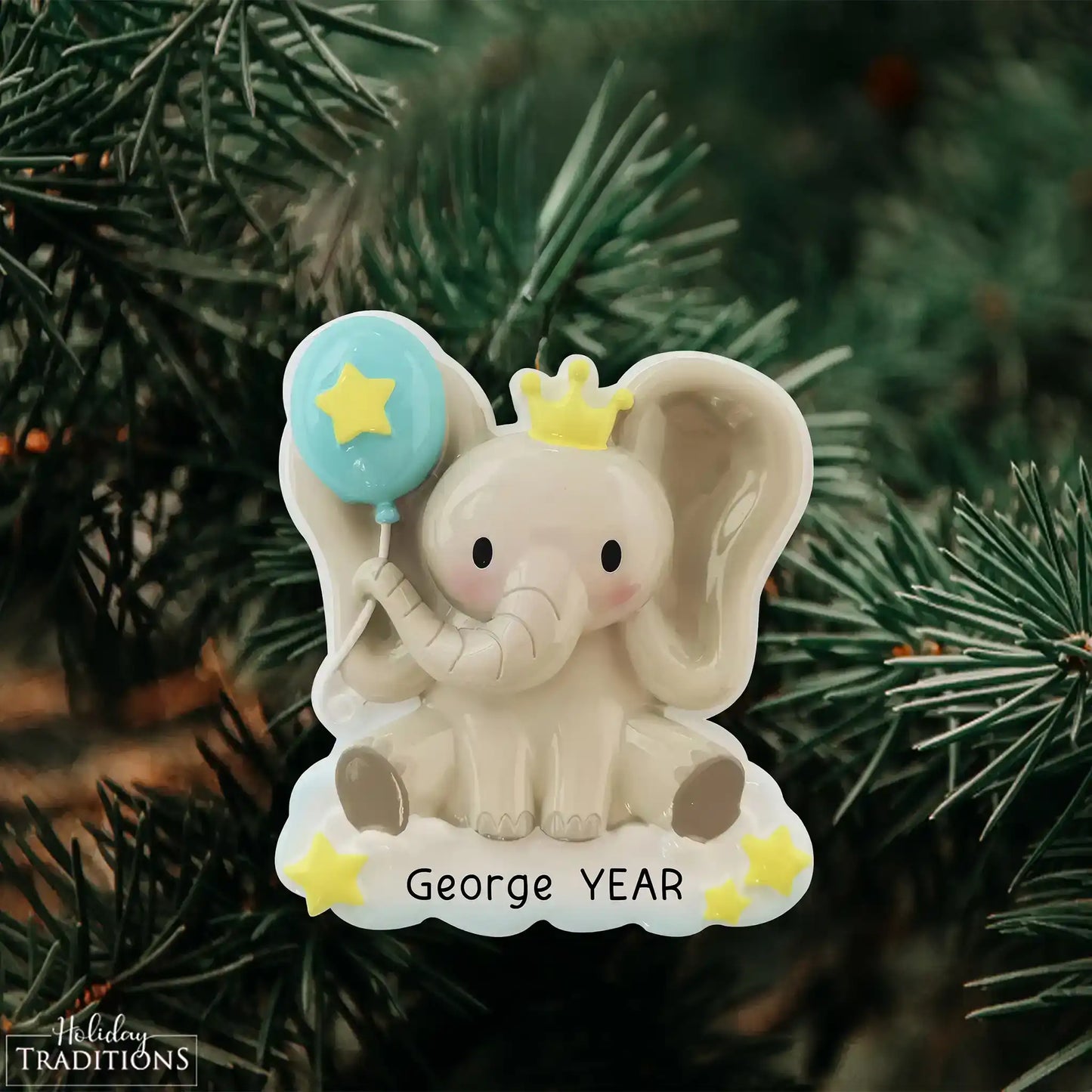 Adorno navideño de elefante para bebé niño 