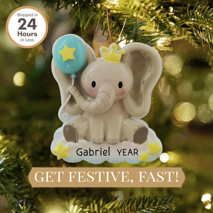 Adorno navideño de elefante para bebé niño 