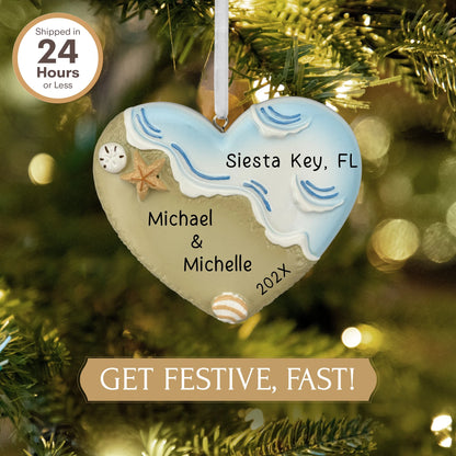 Name in Sand Beach Personalized Ornament