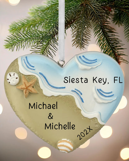 Name in Sand Beach Personalized Ornament
