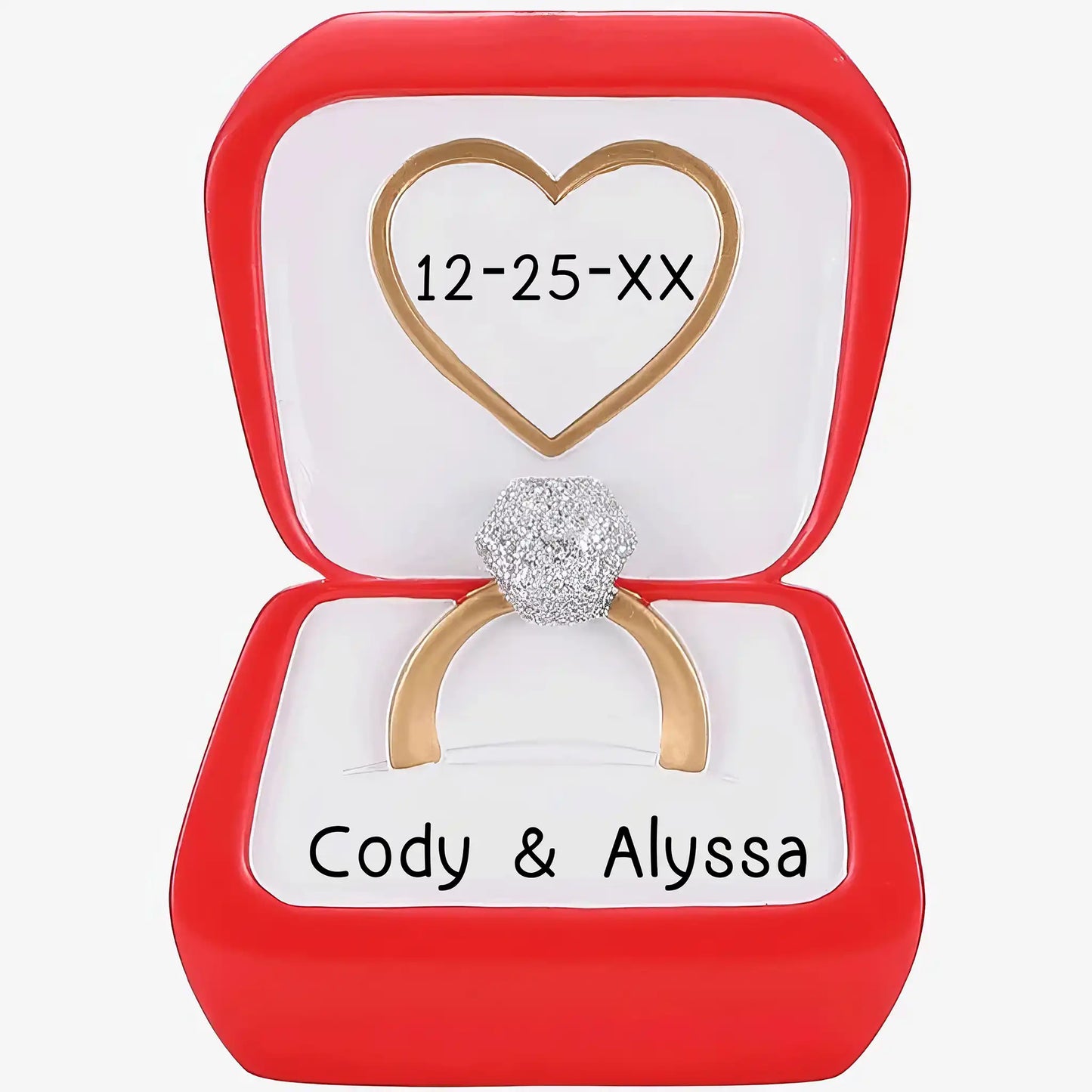 Engagement Ring Christmas Ornament - Box