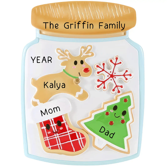 Cookie Jar Family of 3 Christmas Ornament