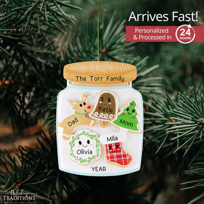 Cookie Jar Family of 5 Christmas Ornament