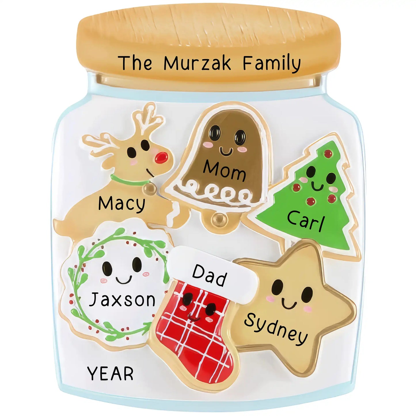 Cookie Jar Family of 6 Christmas Ornament