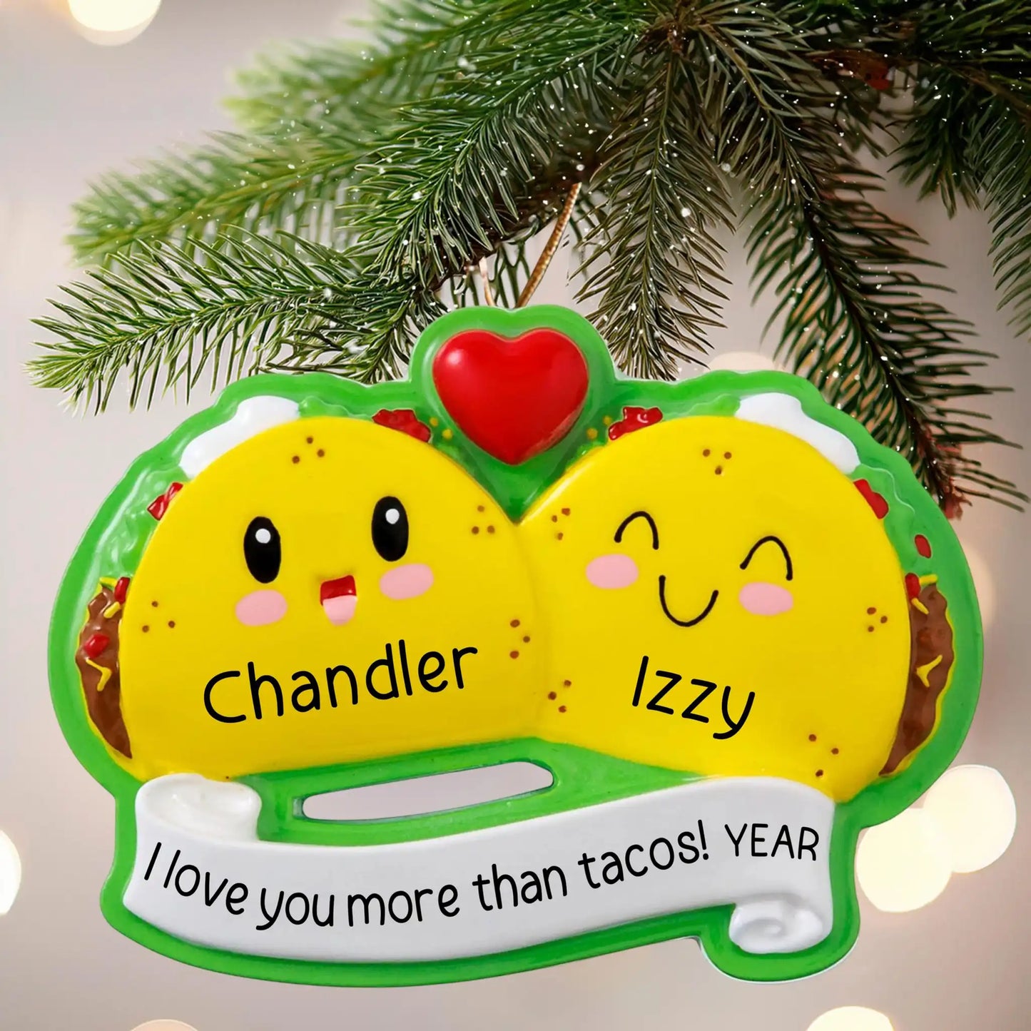 Taco Family of 2 Christmas Ornament