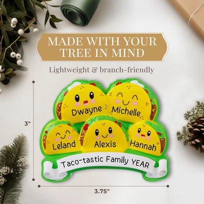 Adorno personalizado de la familia Taco de 5 