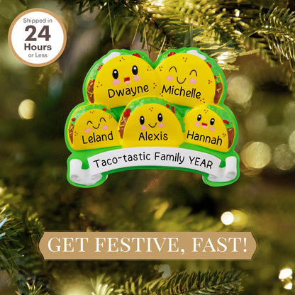 Adorno personalizado de la familia Taco de 5 