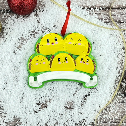 Adorno personalizado de la familia Taco de 5 