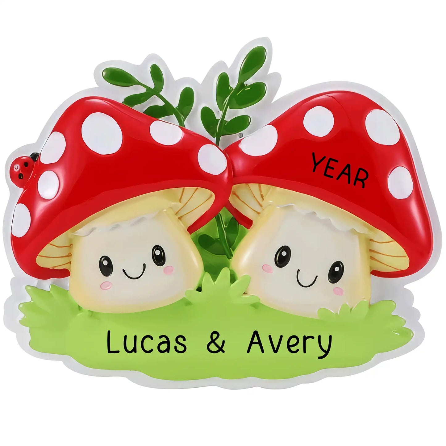 Mushroom Couple Christmas Ornament