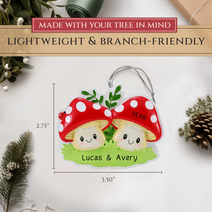 Mushroom Couple Christmas Ornament