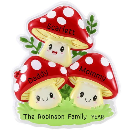 Mushroom Family of 3 Christmas Ornament