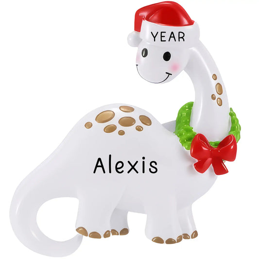 Dinosaur Personalized Ornament - White