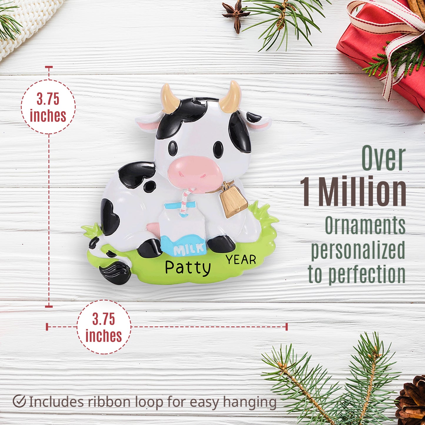 Dairy Cow Christmas Ornament