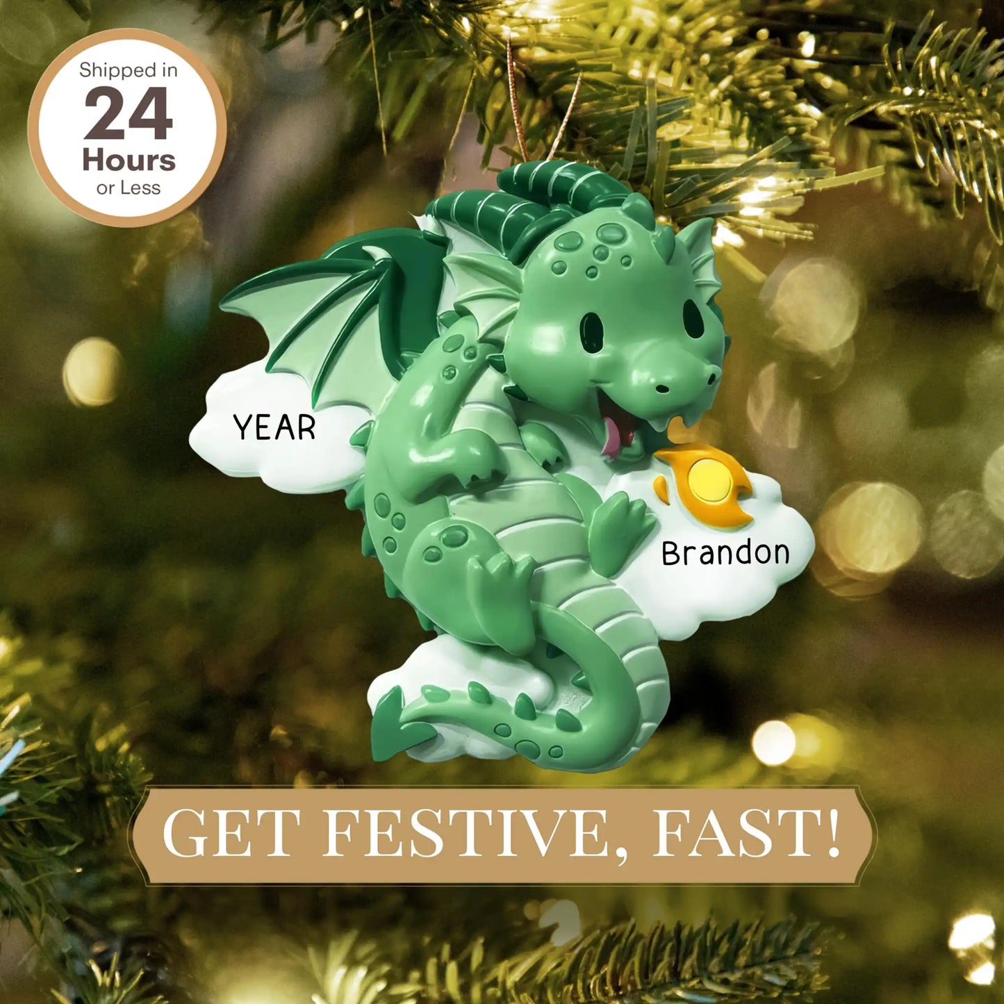 Green Dragon Personalized Ornament