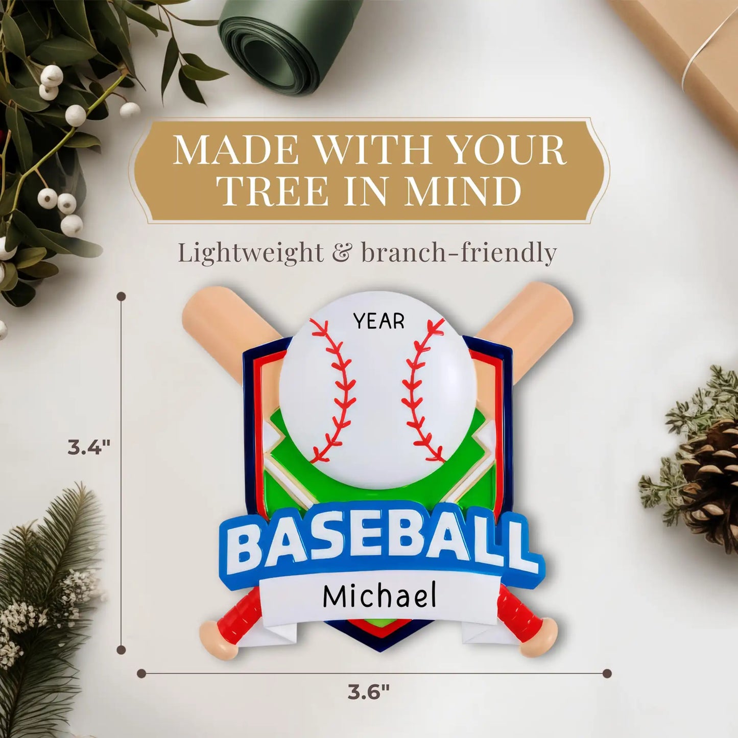 Baseball Collage Christmas Ornament