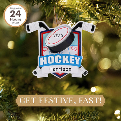 Ice Hockey Personalized Ornament Collage