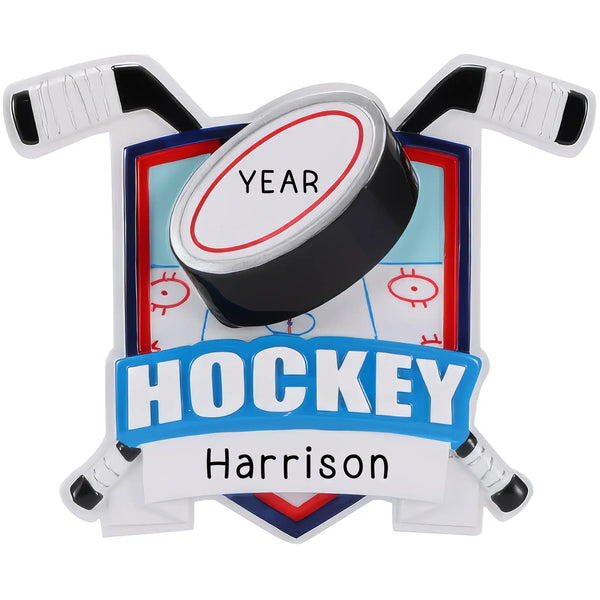 Collage de adornos personalizados de hockey sobre hielo 