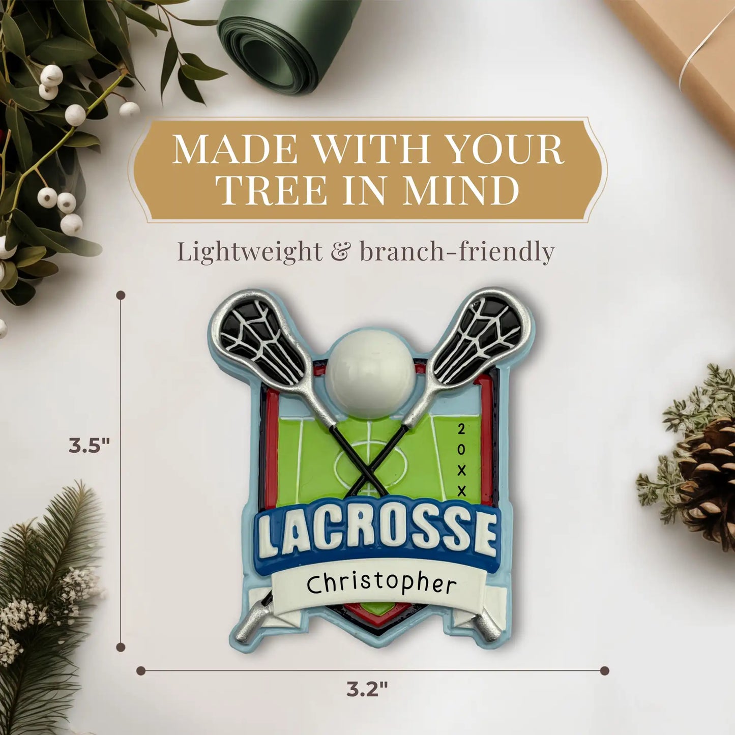Lacrosse Personalized Ornament