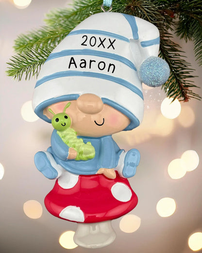 Adorno personalizado de gnomo bebé niño