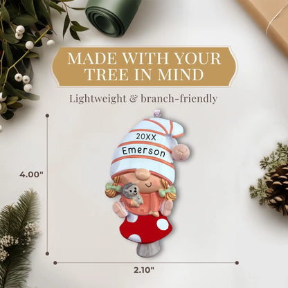 Adorno personalizado de gnomo niña