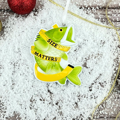 Bass Fishing Size Matters Christmas Ornament
