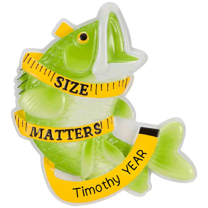 Bass Fishing Size Matters Christmas Ornament