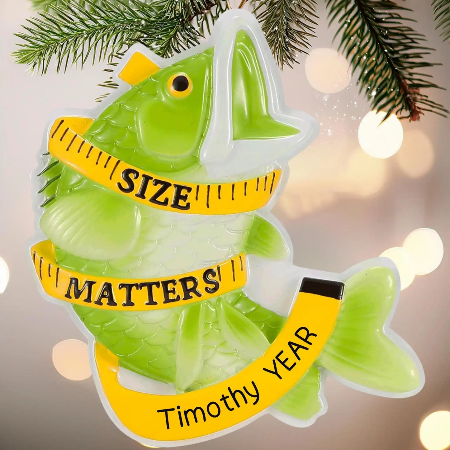 Bass Fishing Size Matters Christmas Ornament