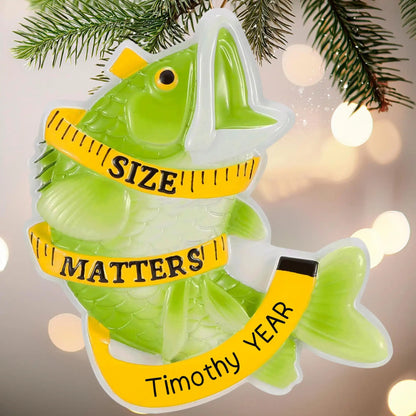 Bass Fishing Size Matters Christmas Ornament